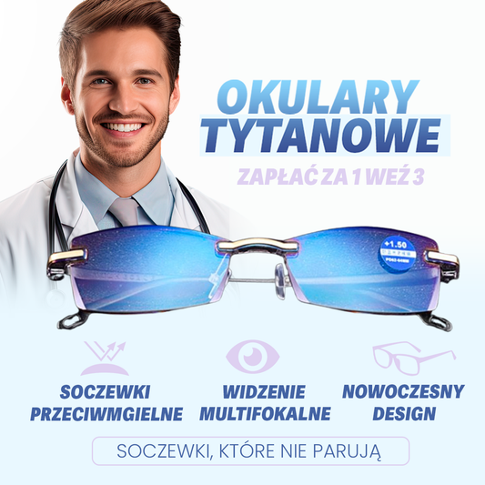KUP 1, OTRZYMAJ 3 - Okulary Inteligentne Titanium 60 z inteligentnym ustawieniem ostrości